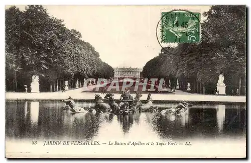 Cartes postales Versailles Jardin Le bassin d&#39Apollon et le tapis vert