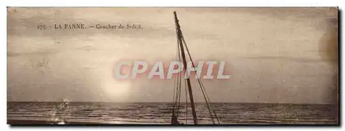 Ansichtskarte AK La Panne Coucher de soleil bateau