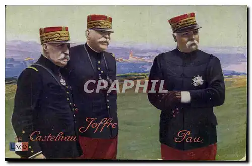 Cartes postales Generaux Castelnau Joffre Pau