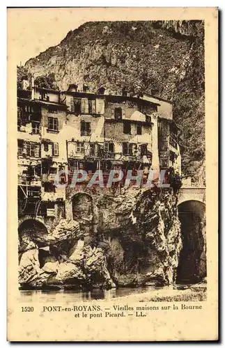 Cartes postales Pont en Royans Vieilles maisons sur la Bourne et le pont Picard