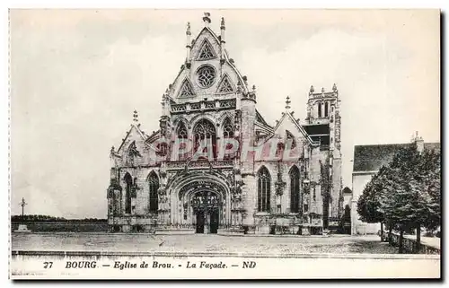 Cartes postales Bourg Eglise de Brou la facade