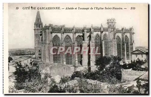 Ansichtskarte AK Cite de Carcassonne Abside et transept de l&#39eglise Saint Nazaire