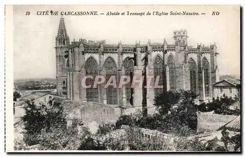 Cartes postales Cite de Carcassonne Abside et transept de l&#39eglise Saint Nazaire