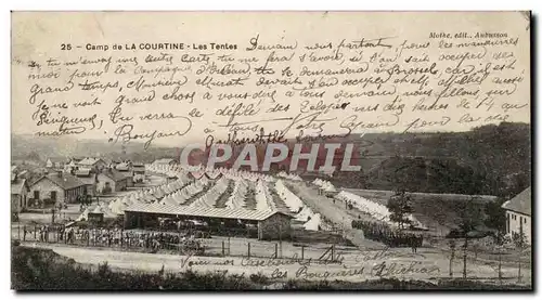 Cartes postales Militaria Camp de la Courtine Les tentes