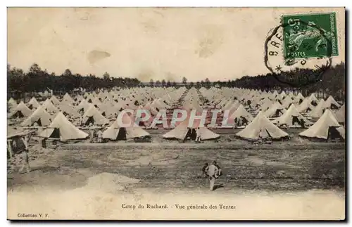 Cartes postales Militaria Camp du Ruchard Vue generale des tentes