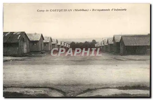 Cartes postales Militaria Camp de Coetquidan Baraquements d'infanterie