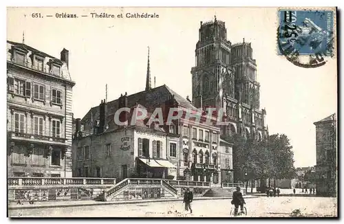 Cartes postales Orleans Theatre et cathedrale