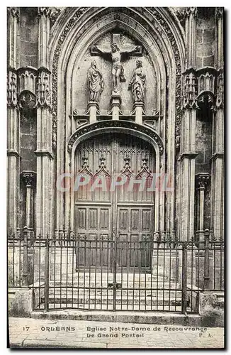 Cartes postales Orleans Eglise Nd de Recouvrance Le grand portail