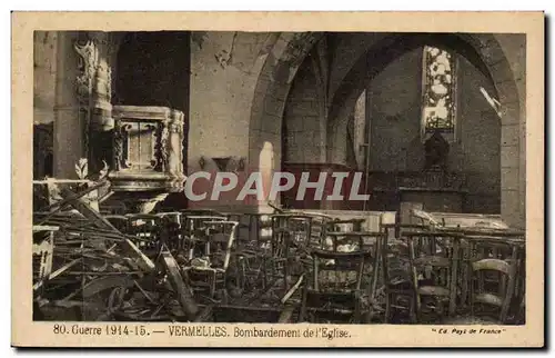 Cartes postales Vermelles Bombardement de l'eglise