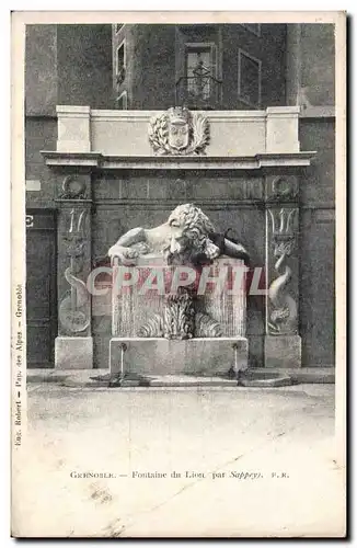 Cartes postales Grenoble Fontaine du lion par Sappey