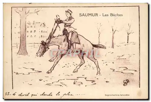 Cartes postales Saumur Les buches Horse Cheval