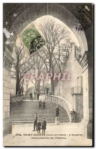 Cartes postales Saint Aignan L&#39escalier monumental du chateau