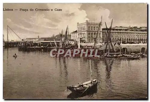 Cartes postales Portugal Lisboa Praca do comercio e Caes