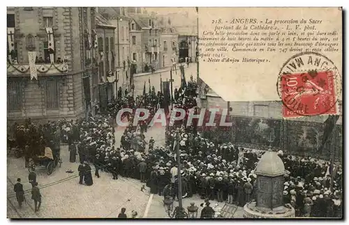 Cartes postales Angers La procession du Sacre partant de la cathedrale TOP