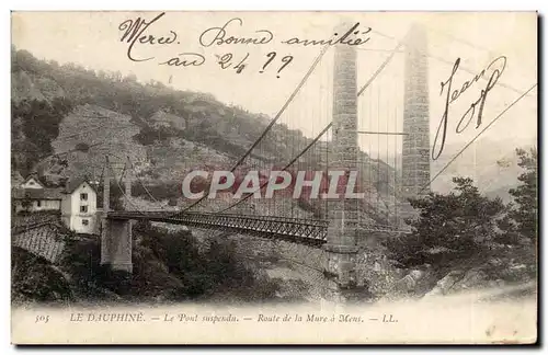 Cartes postales DAuphine Le pont suspendu Route de la Mure a Mens