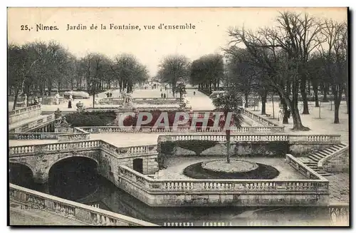 Cartes postales Nimes Jardin de la fontaine Vue d'ensemble