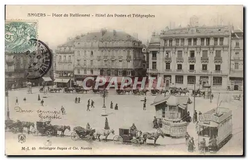 Angers Cartes postales Hotel des postes Place du ralliement Tramway Tres animee