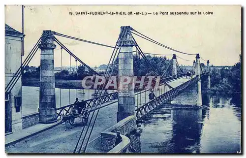 Cartes postales saint Florent le Vieil Le pont suspendu sur la Loire