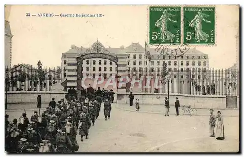 Cartes postales Angers Caserne dEsjardins 135eme Militaria