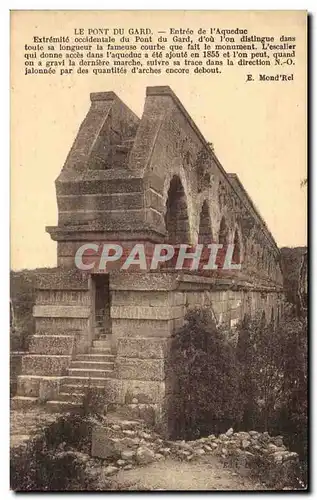 Cartes postales le pont du Gard entree de l'aqueduc