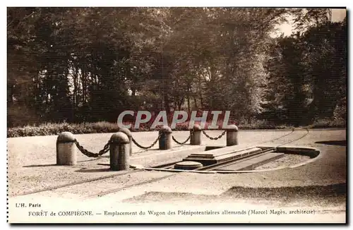 Cartes postales Foret de Compiegne Emplacement du wagon des plenipotentiaires ( Marcel Mages )