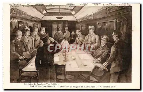 Cartes postales Foret de Compiegne Interieur du wagon dans lequel fut signe l&#39armistice