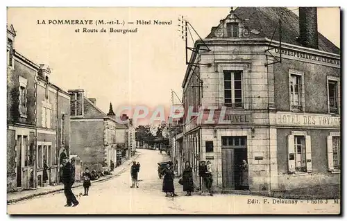 Cartes postales La pommeraye Nouvel hotel et route de Bourgneuf