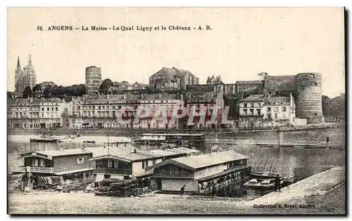 Ansichtskarte AK Angers Le quai Ligny et le chateau