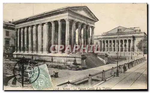 Nimes Cartes postales La maison carree et le theatre