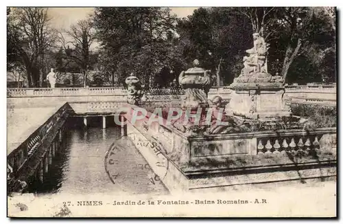 Nimes Ansichtskarte AK Jardin de la fontaine Bains romains