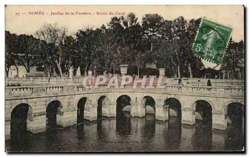 Nimes Cartes postales Jardins de la fontaine Sortie du canal