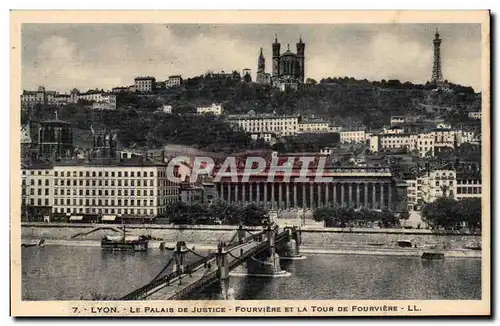 Ansichtskarte AK Lyon palais de justice Fourviere et tour de Fourviere