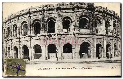 Ansichtskarte AK Nimes Les arenes Vue exterieure