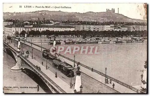 Cartes postales Lyon Pont du Midi et quai Gailleton