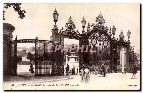 Cartes postales Lyon La grille du parc de la tete d&#39or