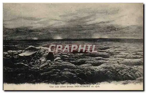 Cartes postales Une nuit calme devant Douaumont en 1916