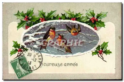 Cartes postales Fantaisie Oiseaux Heureuse annee