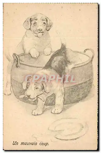 Cartes postales Fantaisie Chien Chiens Dog dogs