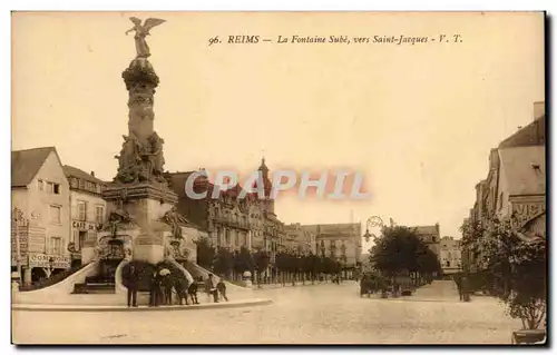 Reims Cartes postales La fontaine Sube vers Saint Jacques