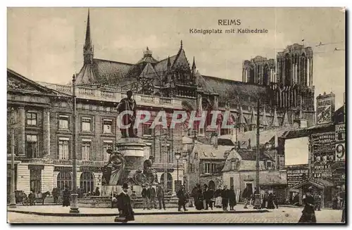 Reims Cartes postales Konigsplatz mit Kathedrale