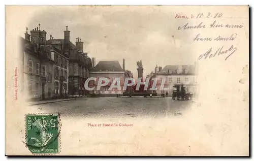 Reims Ansichtskarte AK Place et fontaine Godinot