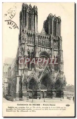 Cartes postales CAthedrale de Reims Notre Dame