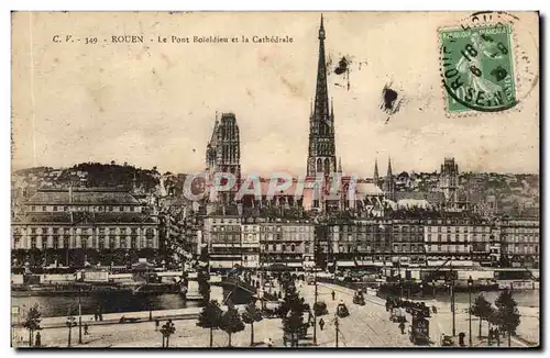 Rouen Ansichtskarte AK Le pont Boieldieu et la cathedrale