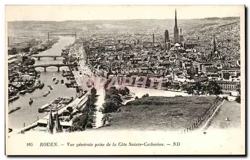 Rouen Cartes postales Vue generale prise de la cote Sainte Catherine