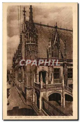 Rouen Ansichtskarte AK Le palais de justice Pignon et escalier Rue aux Juifs