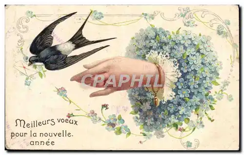 Cartes postales Fantaisie Main hirondelle