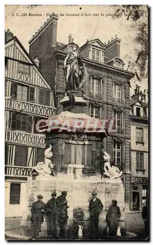 Rouen Ansichtskarte AK Statue de Jeanne d&#39arc sur la place de la Pucelle