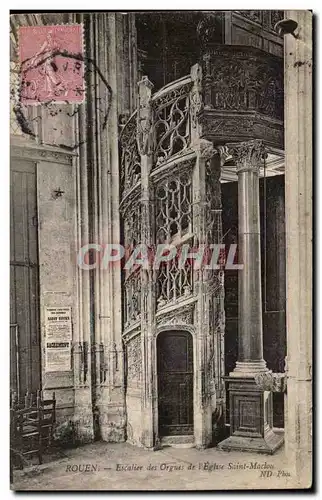 Ansichtskarte AK Rouen Escalier des orgues de l&#39eglise Saint Maclou