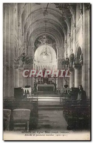 Cartes postales Rouen Eglise Saint Joseph Abside et peintures murales