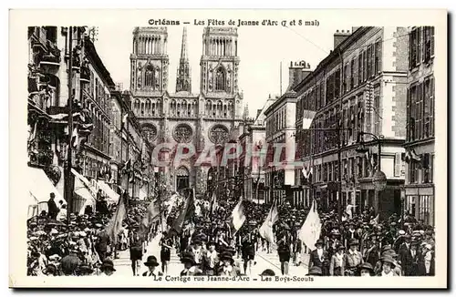 Cartes postales Orleans les fetes de Jeanne d&#39arc 7 et 8 mai Le cortege rue Jeanne d&#39arc Les boys scouts s